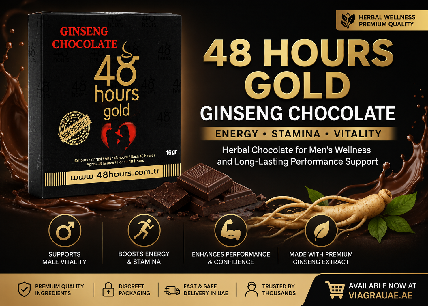 48 Hours Gold Ginseng Chocolate in UAE – Benefits, Uses & Buying Guide