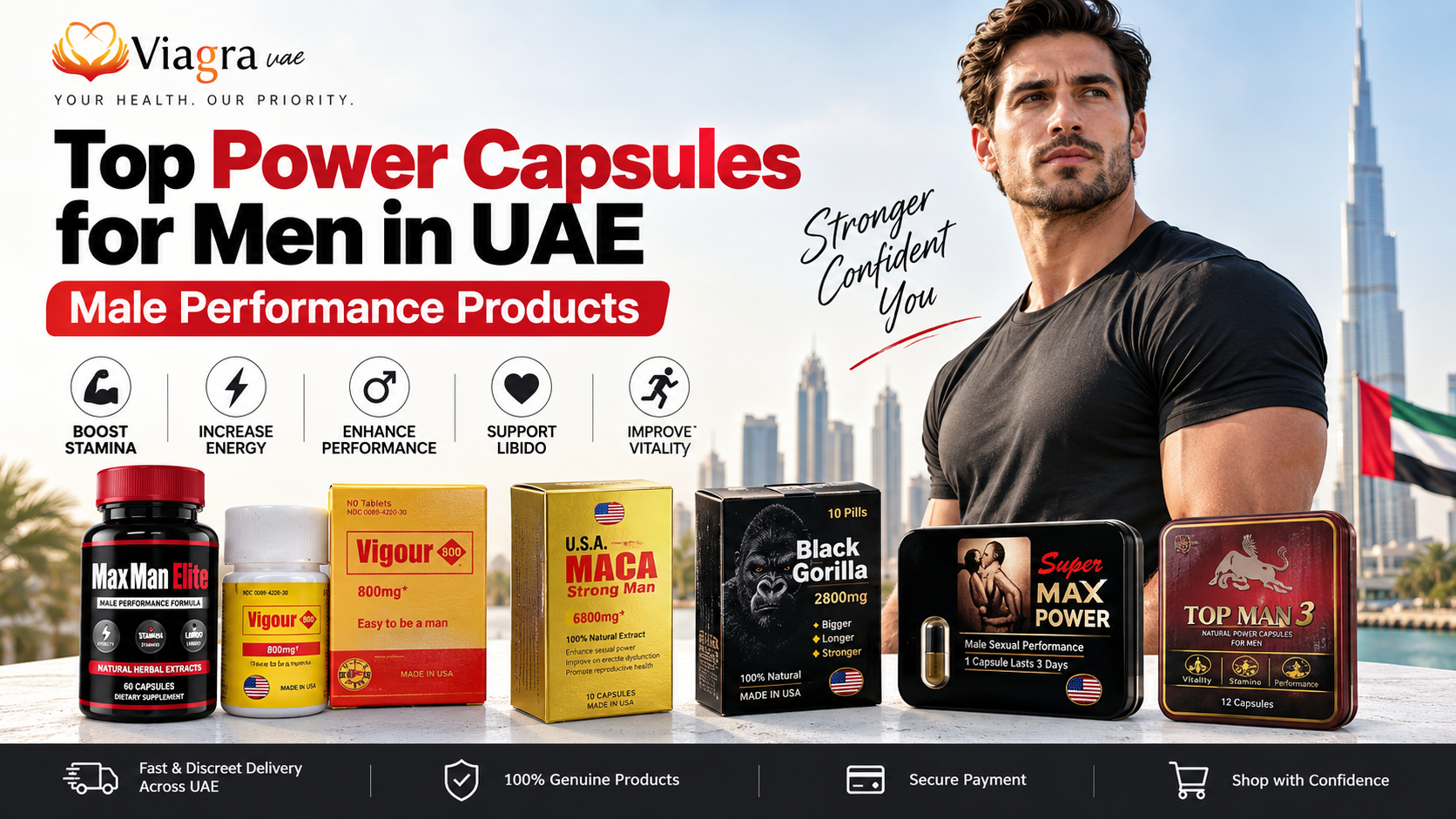 Top Power Capsules for Men in UAE – Male Performance Products